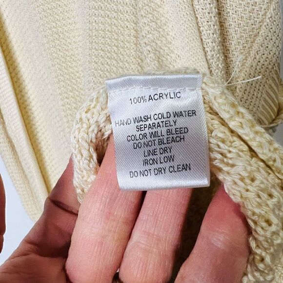 La La Factory Cream Short Sleeve Roll Cuff Long Open Front Oversized Cardigan Sw - Picture 3 of 9